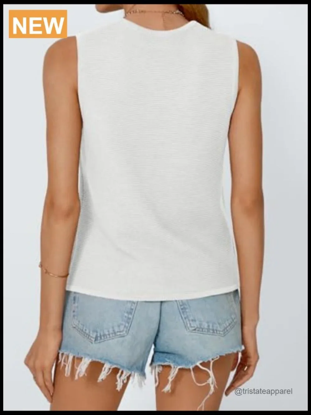 Tie Front Crochet Sweater Vest Tank Top Summer Beach Vacation Top
